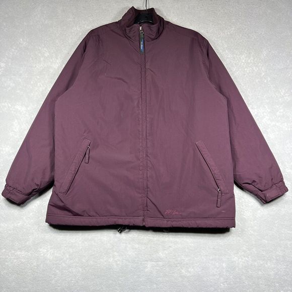 L.L. Bean Jacket Women's Size Large Purple Fleece Lined Full zip pockets - Picture 1 of 11